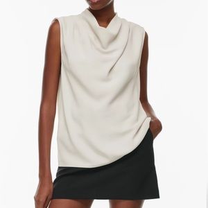 Aritzia Babaton Carter Blouse matte pearl x-small